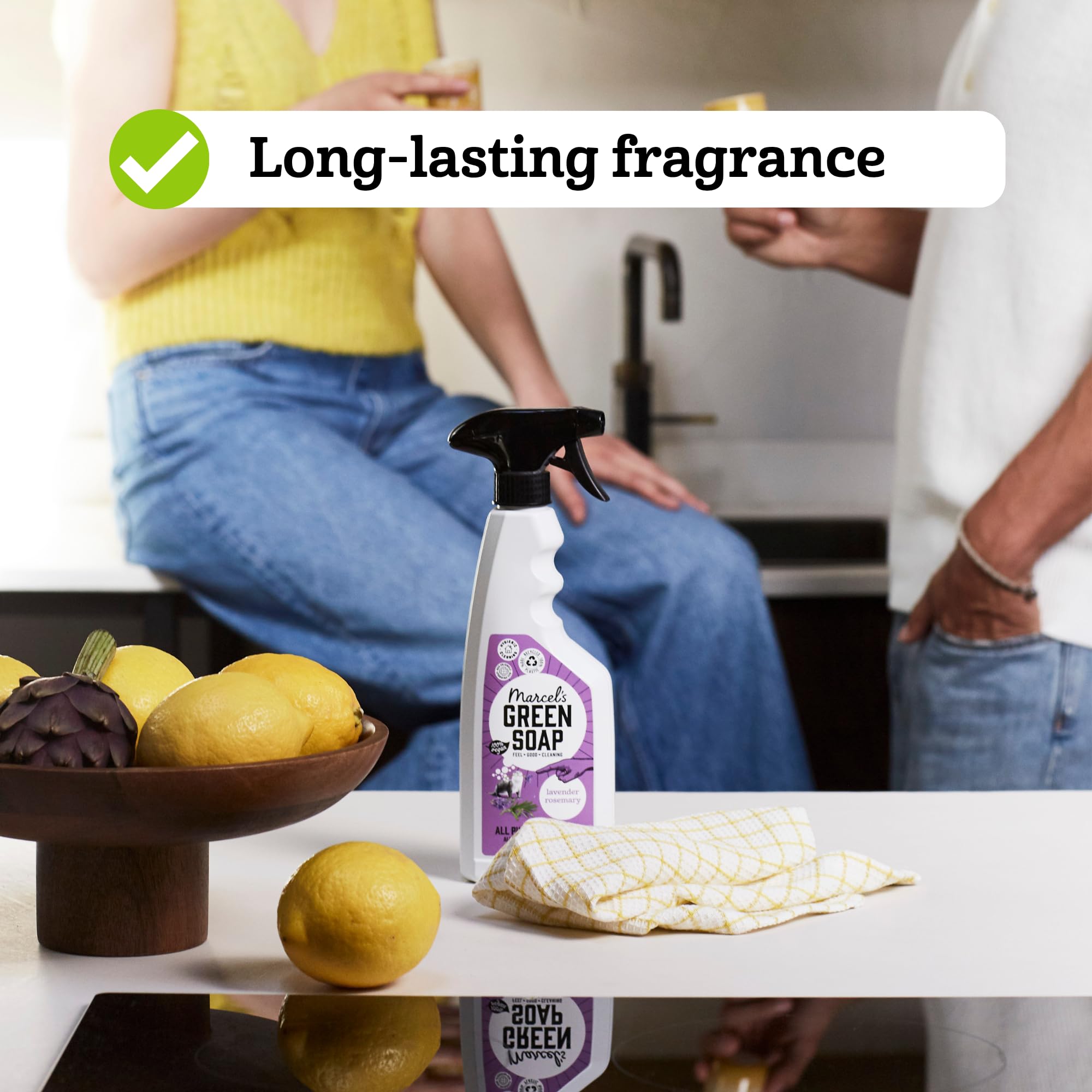 Marcel's Green Soap All-Purpose Cleaner Spray - Basil & Vetiver Scent | 500 ml | Microplastic-Free Formula 4