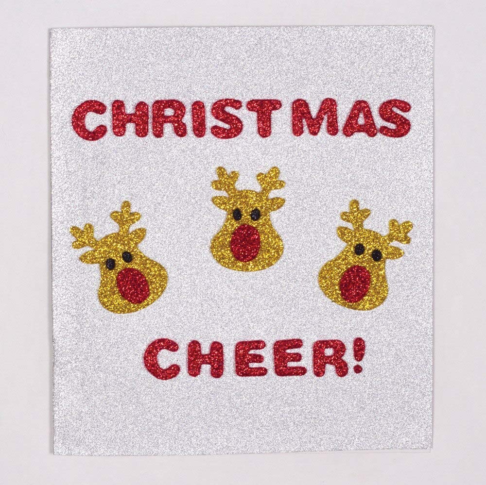 Baker Ross AT177 Reindeer Christmas Glitter Stickers (Pack of 100) 2