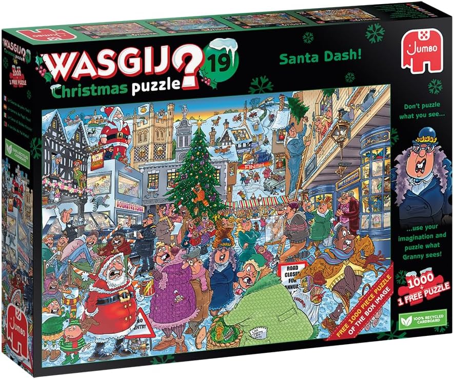 Wasgij Christmas 19 - Santa Dash 2 x 1000-Piece Jigsaw Puzzle for Adults 1
