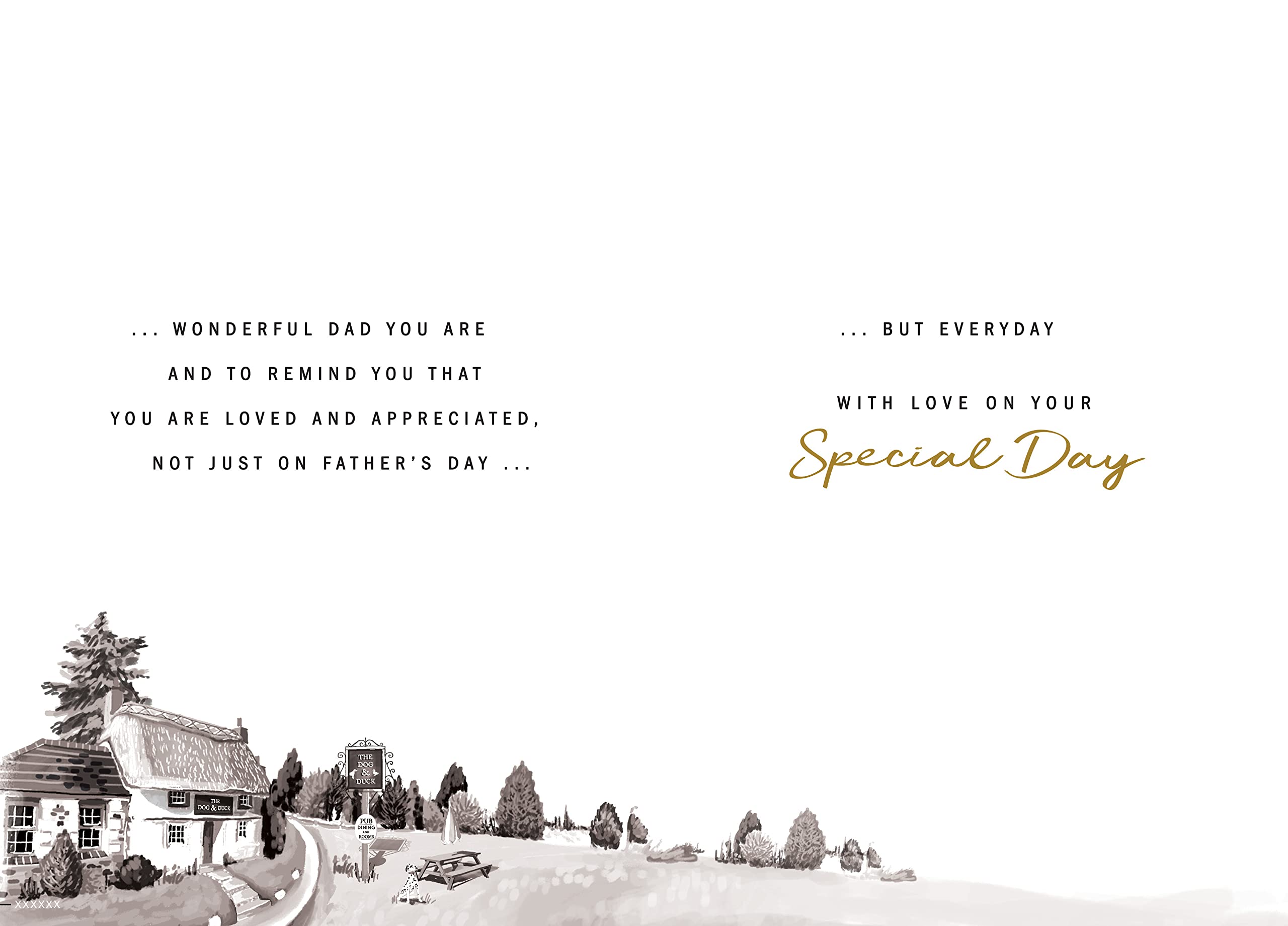 Piccadilly Greetings Traditional Father's Day Card - Dad | 9 x 6 Inches | Black and White 2