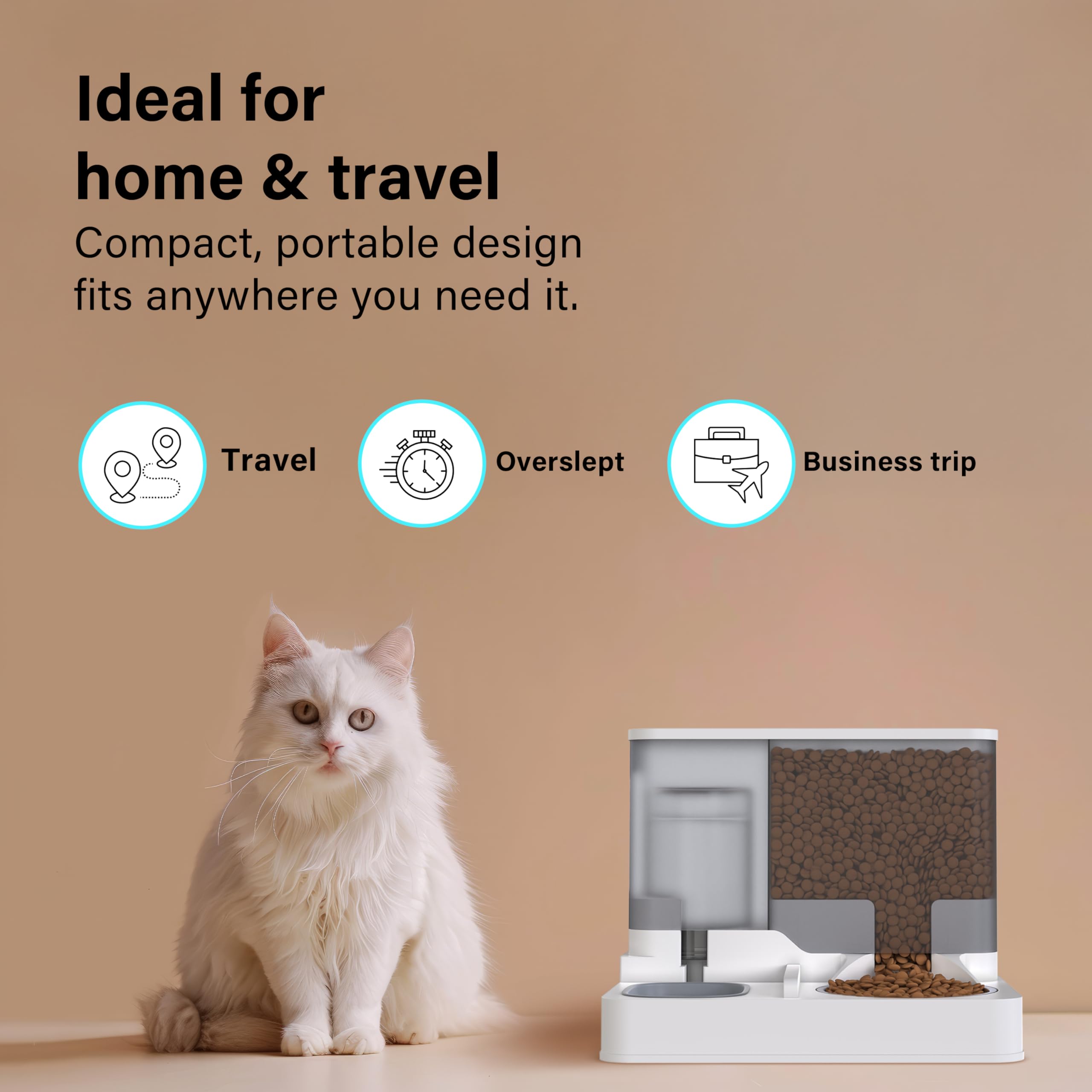 Vivo Technologies 2-in-1 Automatic Pet Feeder & Water Dispenser | 2.8L Food, 1L Water | Grey 5