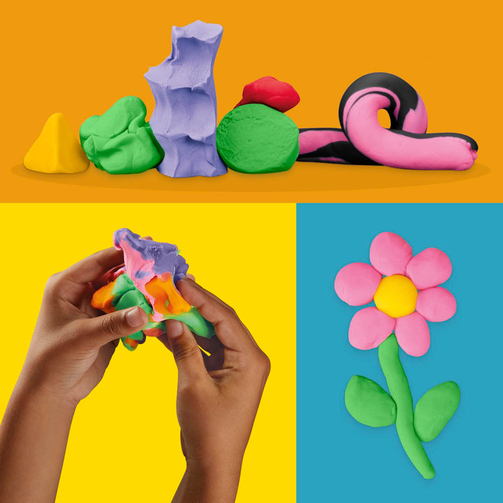 Play-Doh Favorite Colors 9-Pack Set with 7 Large & 2 Small Cans – Red, Orange, Yellow, Green, Blue, Purple, Pink, Black, White