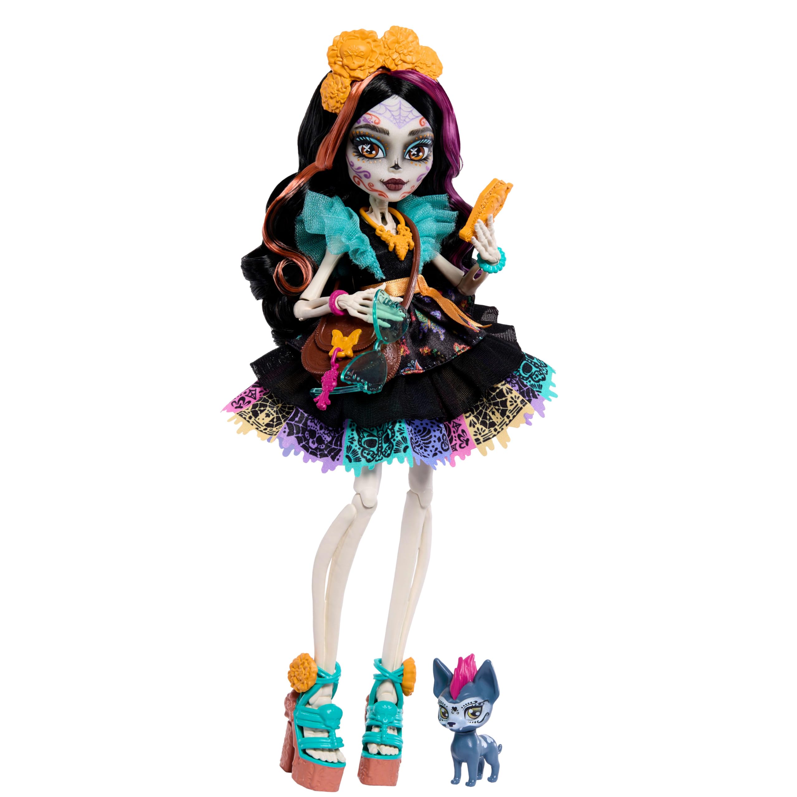 Monster High Skelita Calaveras Doll - Colorful Papel Picado Dress with Pet & Accessories 7