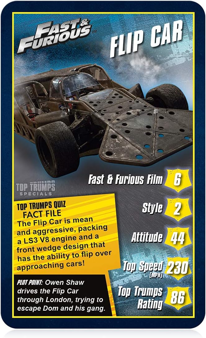 Top Trumps Fast and Furious Specials Card Game 3
