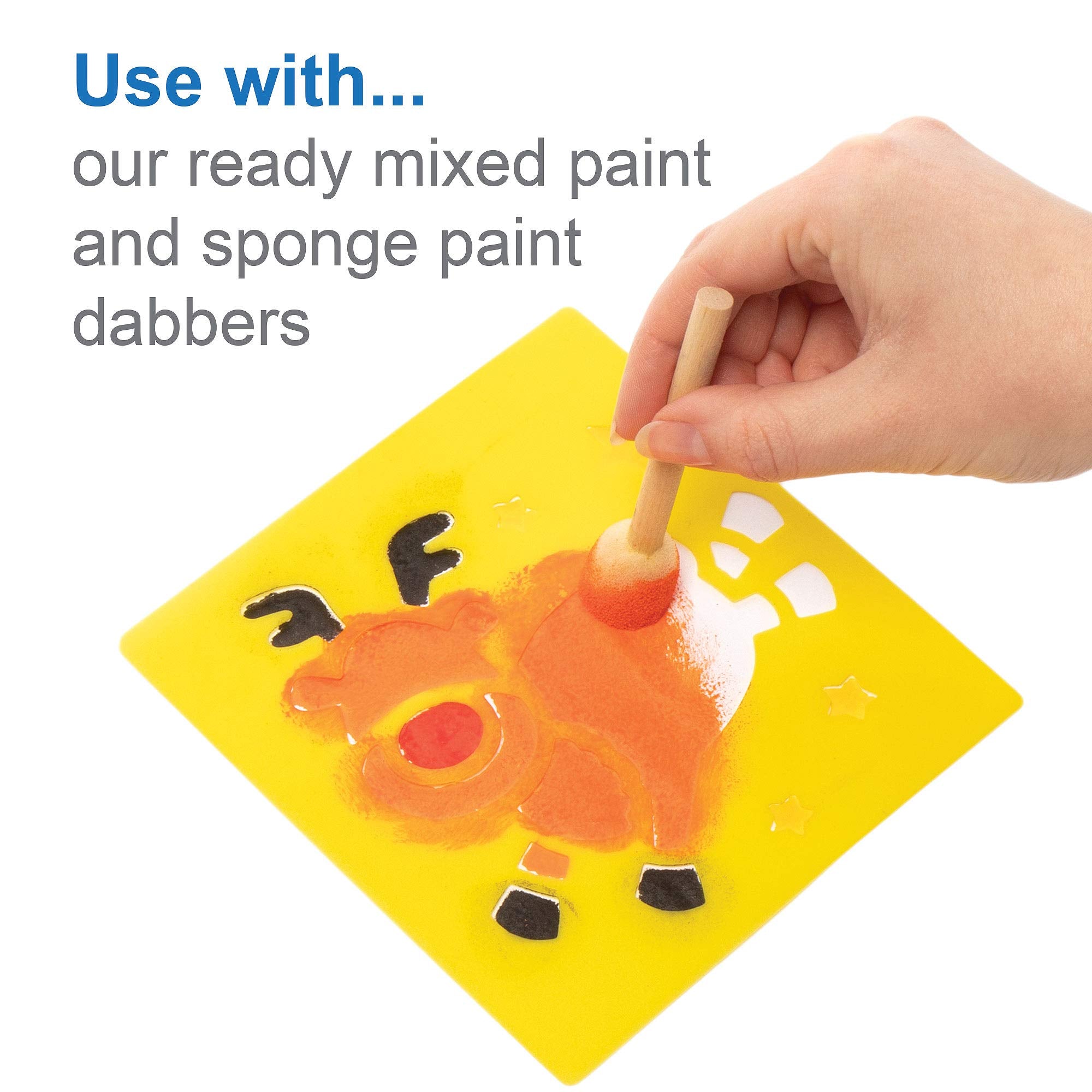 Baker Ross Christmas Stencils - Set of 6, Festive Craft Tools for Kids Ages 3+ 3