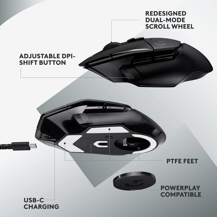 Logitech G G502 X LIGHTSPEED Wireless Gaming Mouse - Black