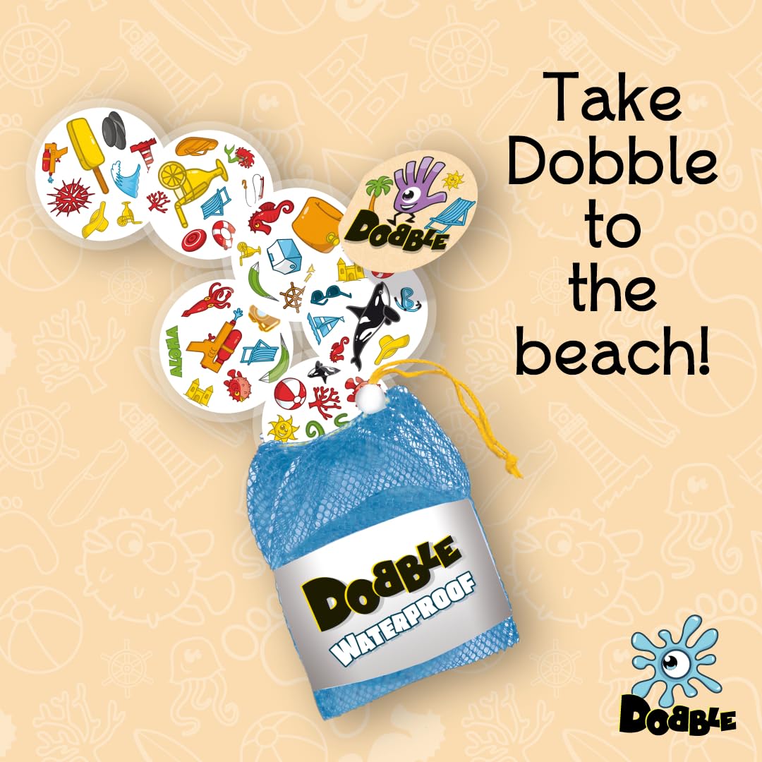 Asmodee Dobble Waterproof Family Card Game | Ages 6+ | 2-8 Players | 15 Min Playtime 5