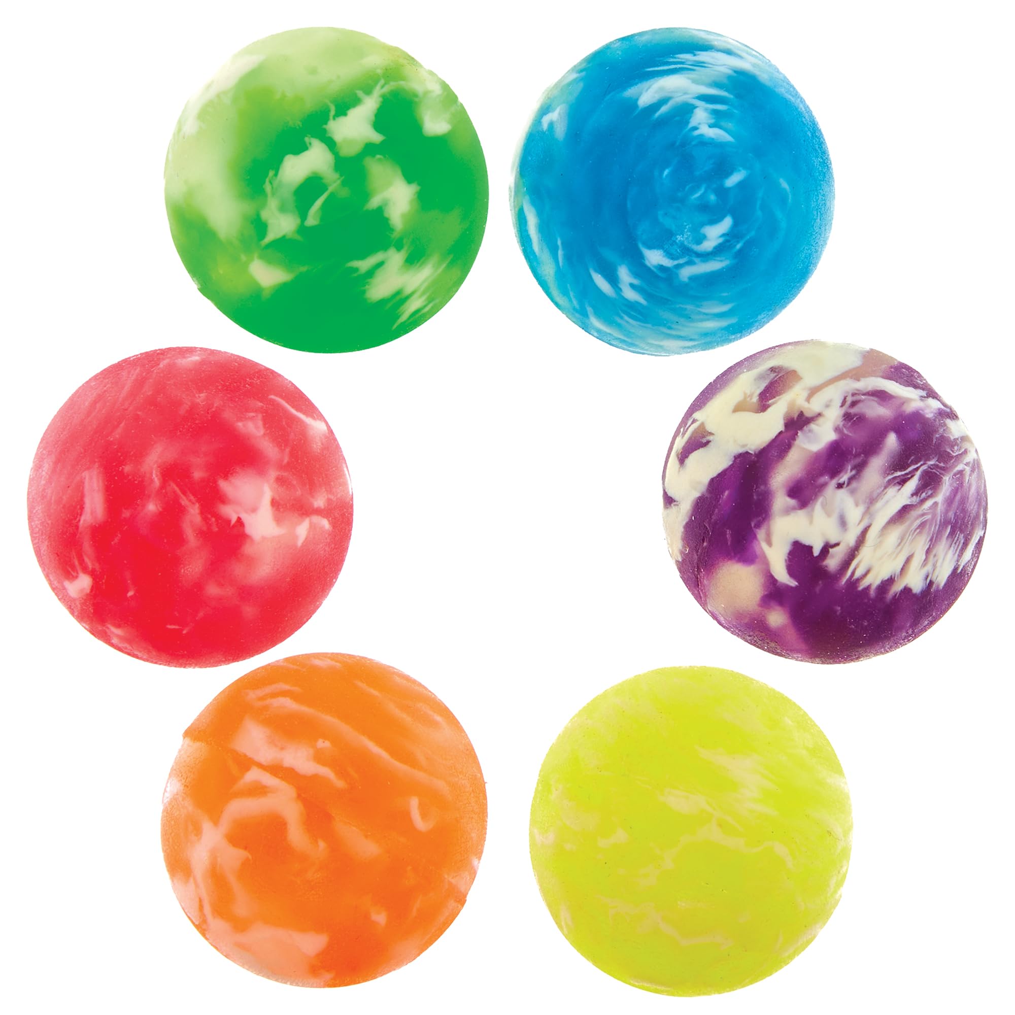 Baker Ross Marble Bouncy Balls - Pack of 12, 27mm Diameter | Assorted Colours