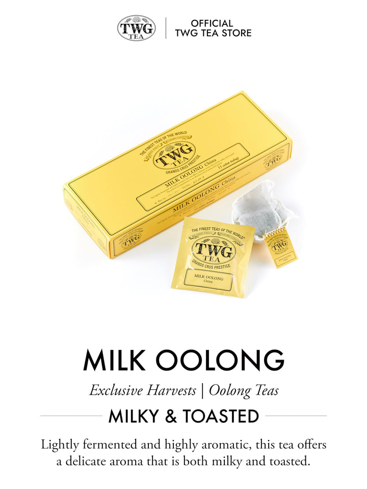 TWG Tea - Milk Oolong | 15 Hand-Sewn Cotton Teabags | Luxury Oolong Tea Gift Set