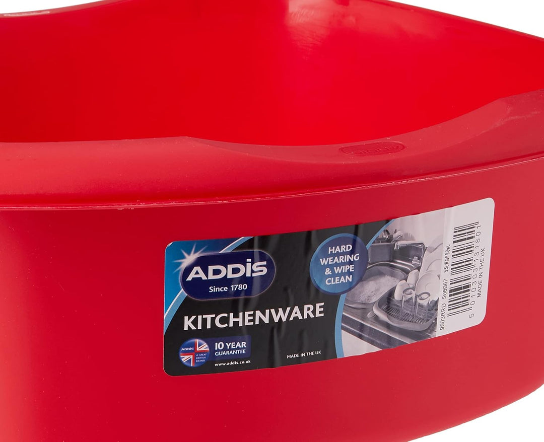Addis Rectangular Washing Up Bowl, Roasted Red, 9.5 Litre