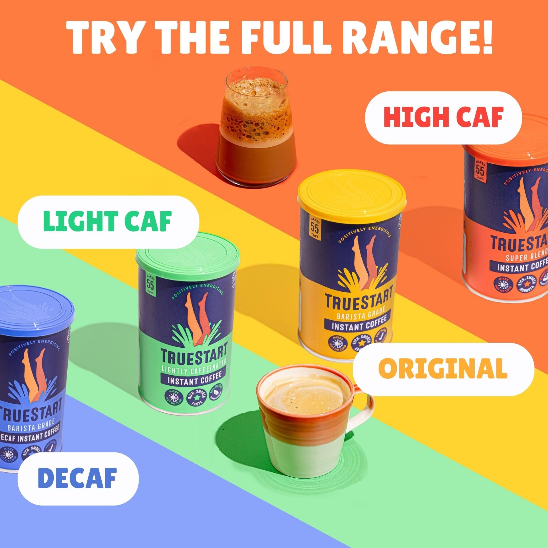 TRUESTART Barista Grade Super Blend Instant Coffee - Strong Dark Roast, 100% Robusta | 6 x 100g Tins 8