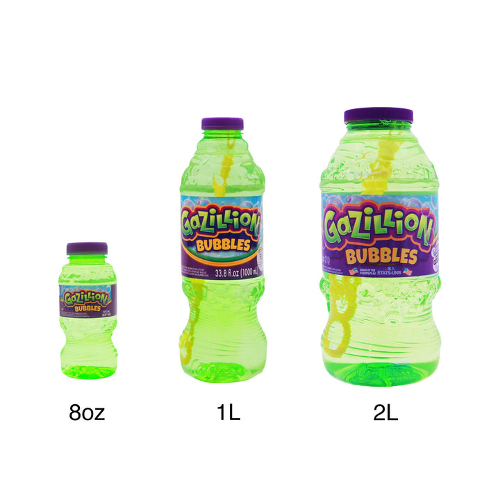 Gazillion Bubbles Original Bubble Solution 2L with 7-in-1 Wand - Non-Toxic, Long-Lasting Bubbles for Outdoor Play