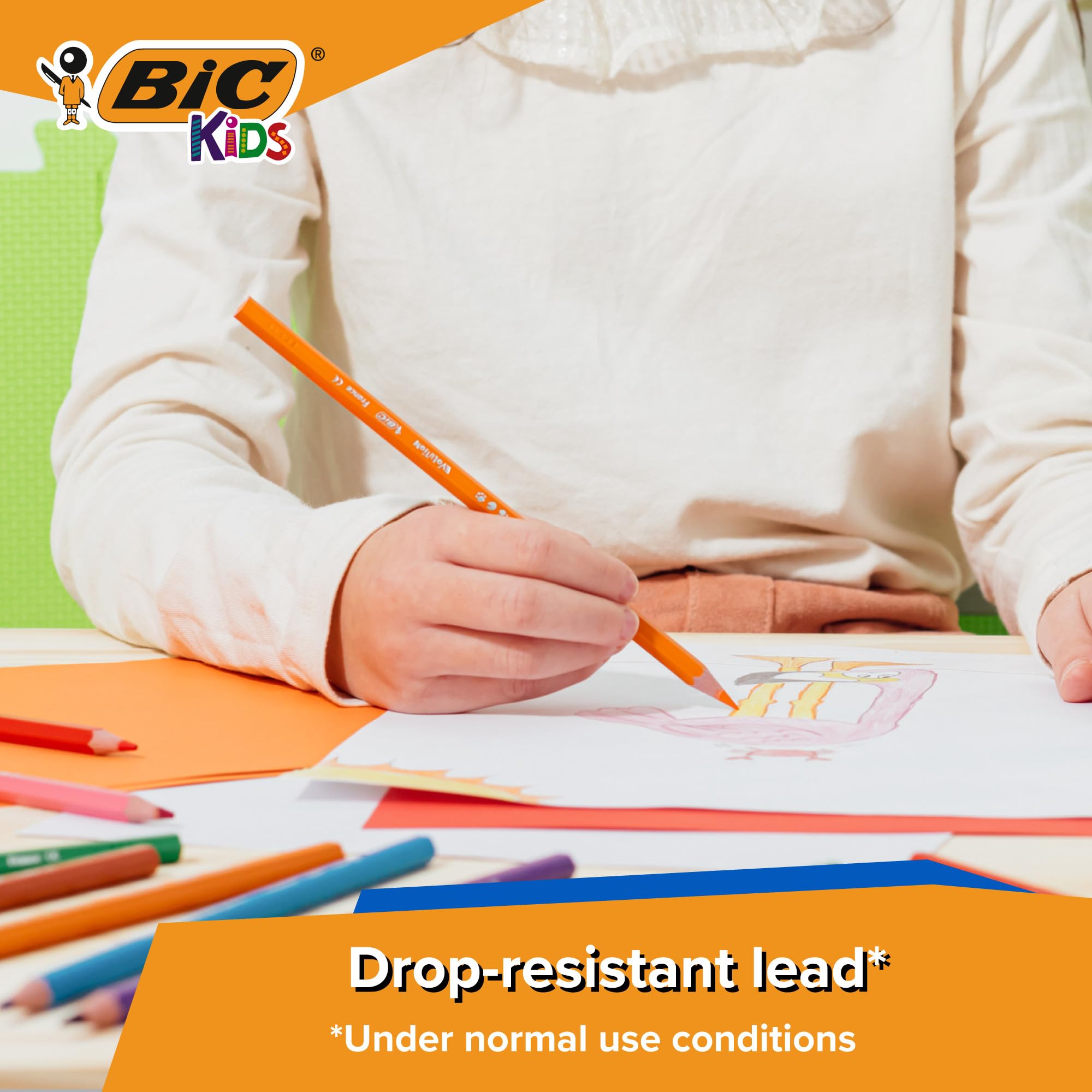 BIC Kids Evolution Vivid Colouring Pencils - Wood-Free, Durable Art Supplies for Kids 5+ 3