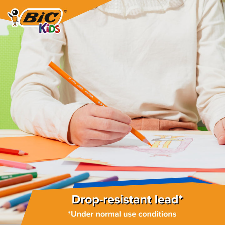 BIC Kids Evolution Coloured Pencils - Wood-Free, Durable Art Supplies for Kids