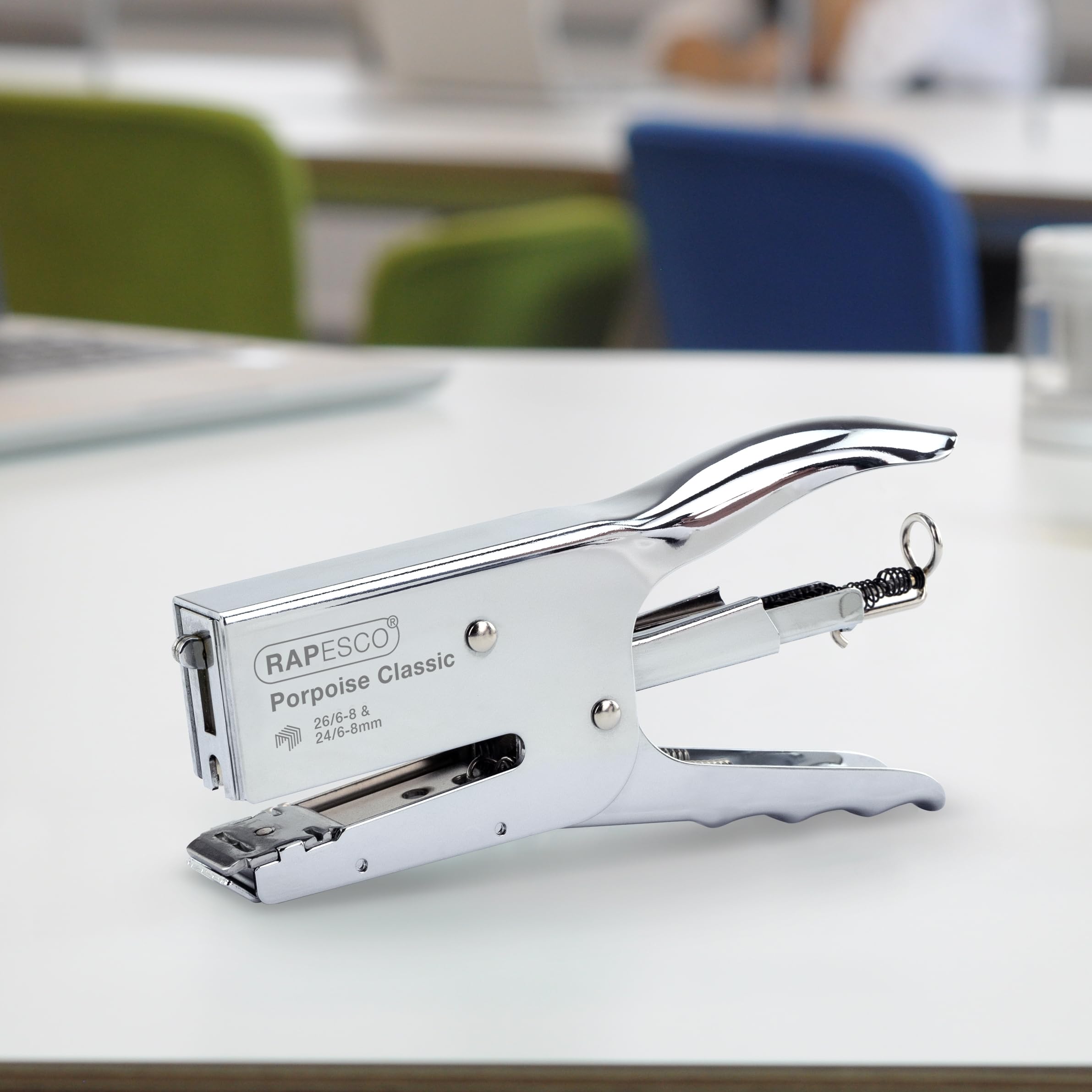 RAPESCO 1298A Plier Stapling Set - 45 Sheet Capacity, Chrome Metal, Includes 2 Boxes of 5000 Staples 2