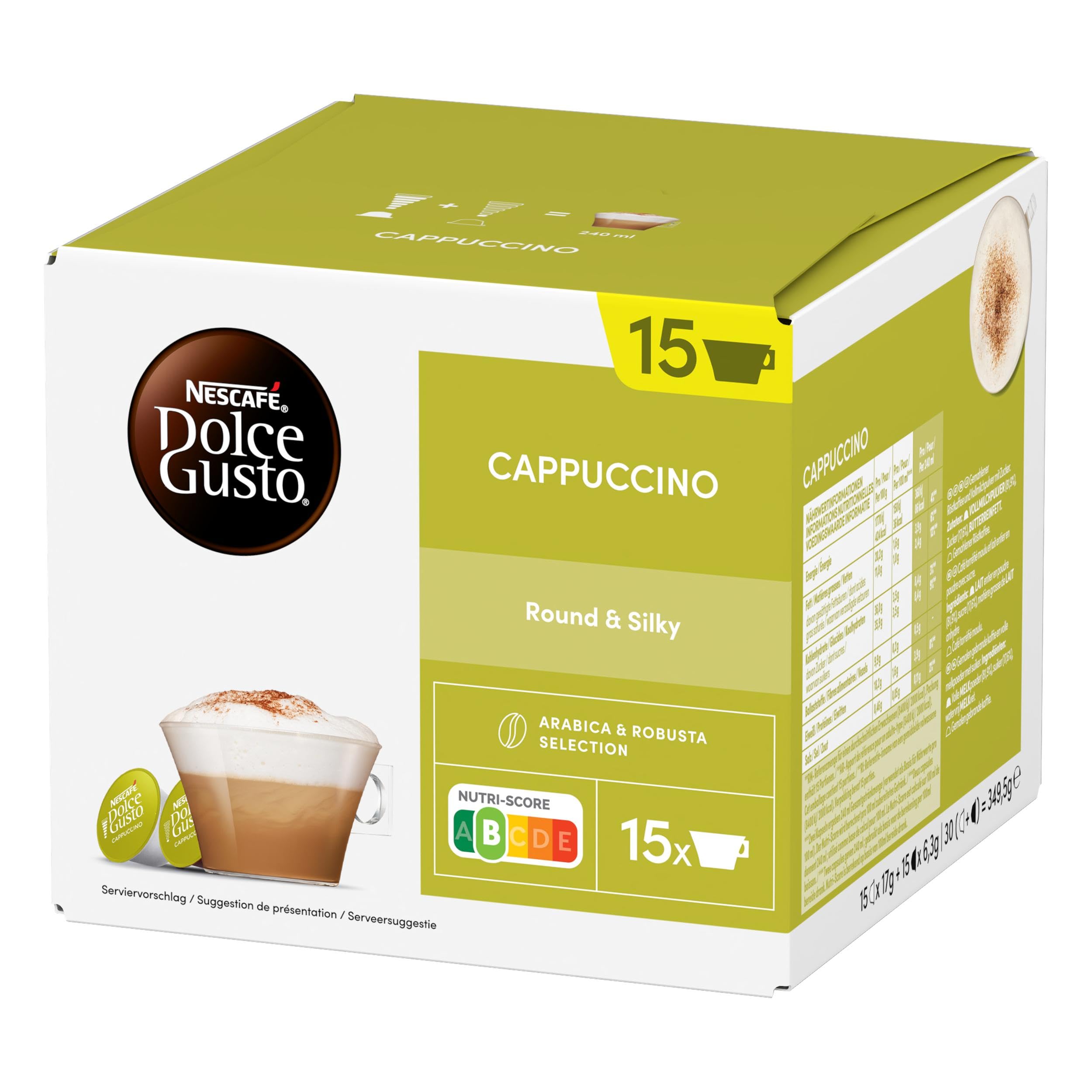 Nescafé Dolce Gusto Cappuccino Coffee Pods - 45 Servings (3 Boxes of 15) 2