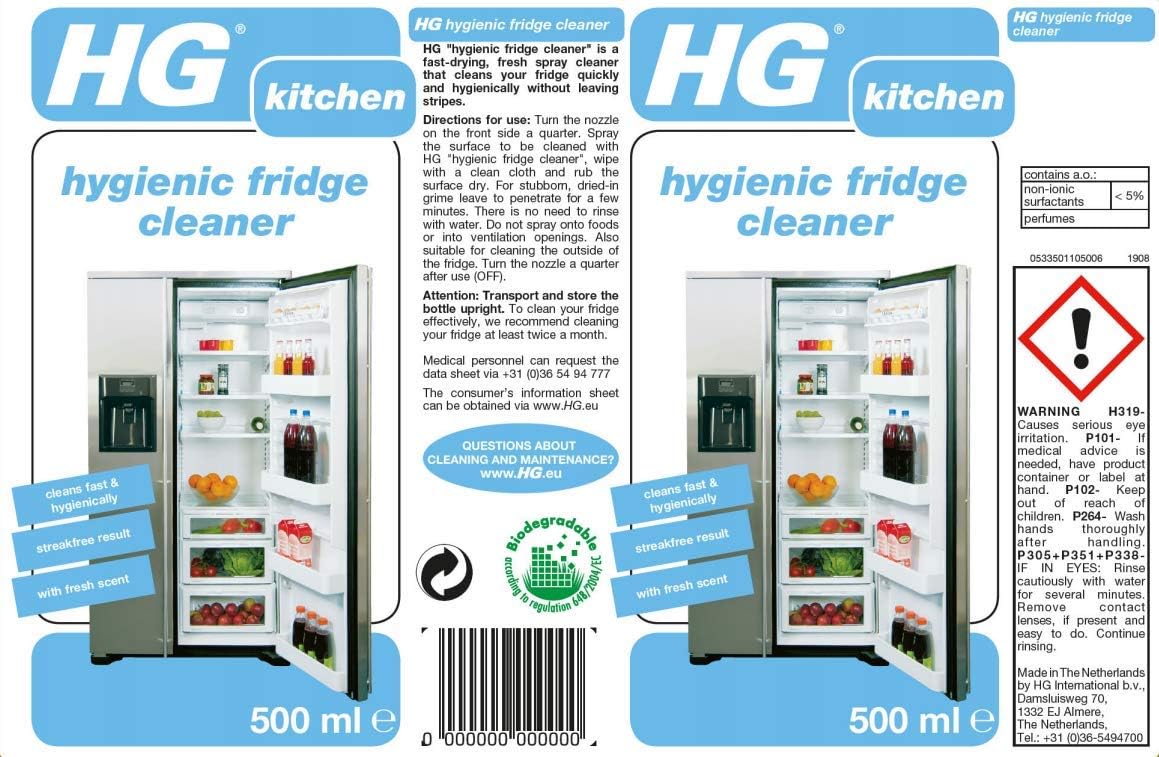 HG - Hygienic Fridge Cleaner 500ml Spray 5