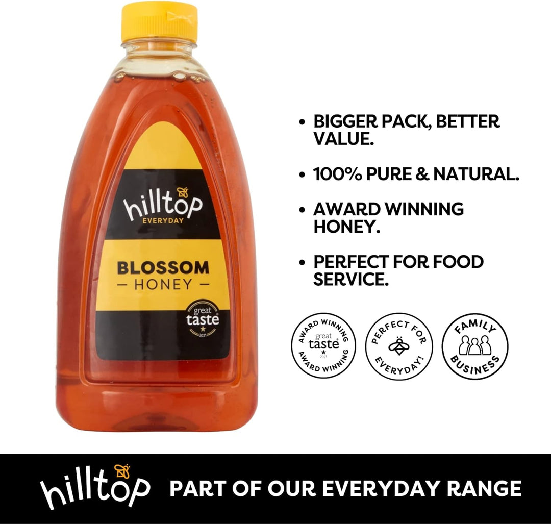 Hilltop Honey - Blossom Honey - Squeezy Bottle - 1.36kg