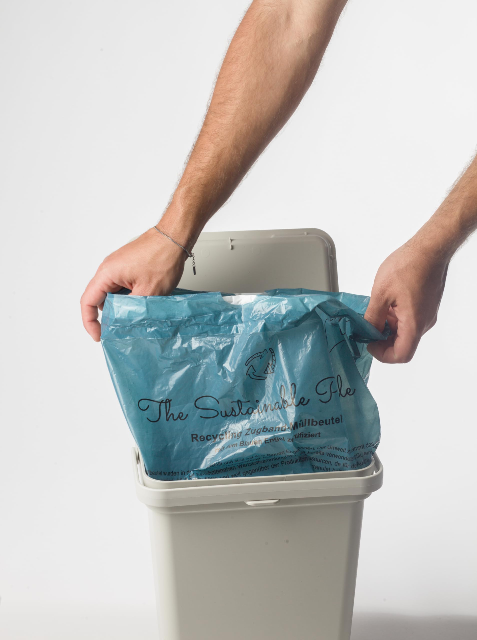 The Sustainable People Recycled Drawstring Bin Liners - 20L Capacity | 15 Count | Blue 7