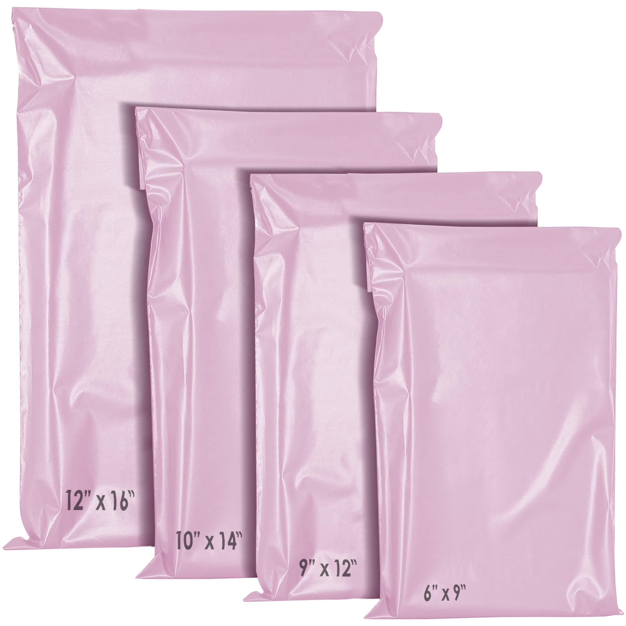 YUNJU Self-Seal Plastic Mail Bags - 60 Count Mixed Sizes, Non-Transparent, Waterproof 1