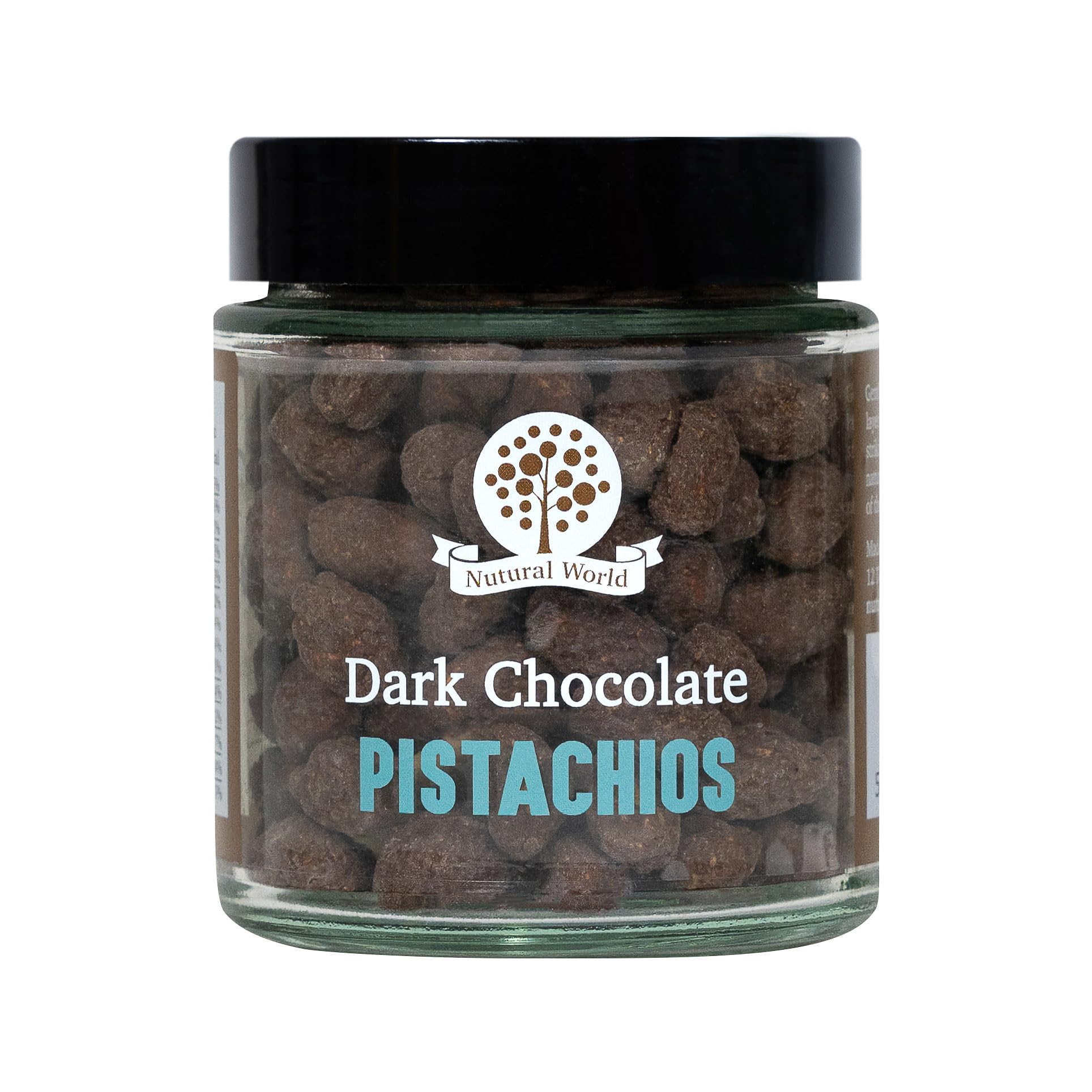 Nutural World Dark Chocolate Pistachios - Gently Roasted Nuts Covered in Rich Dark Chocolate - 85g