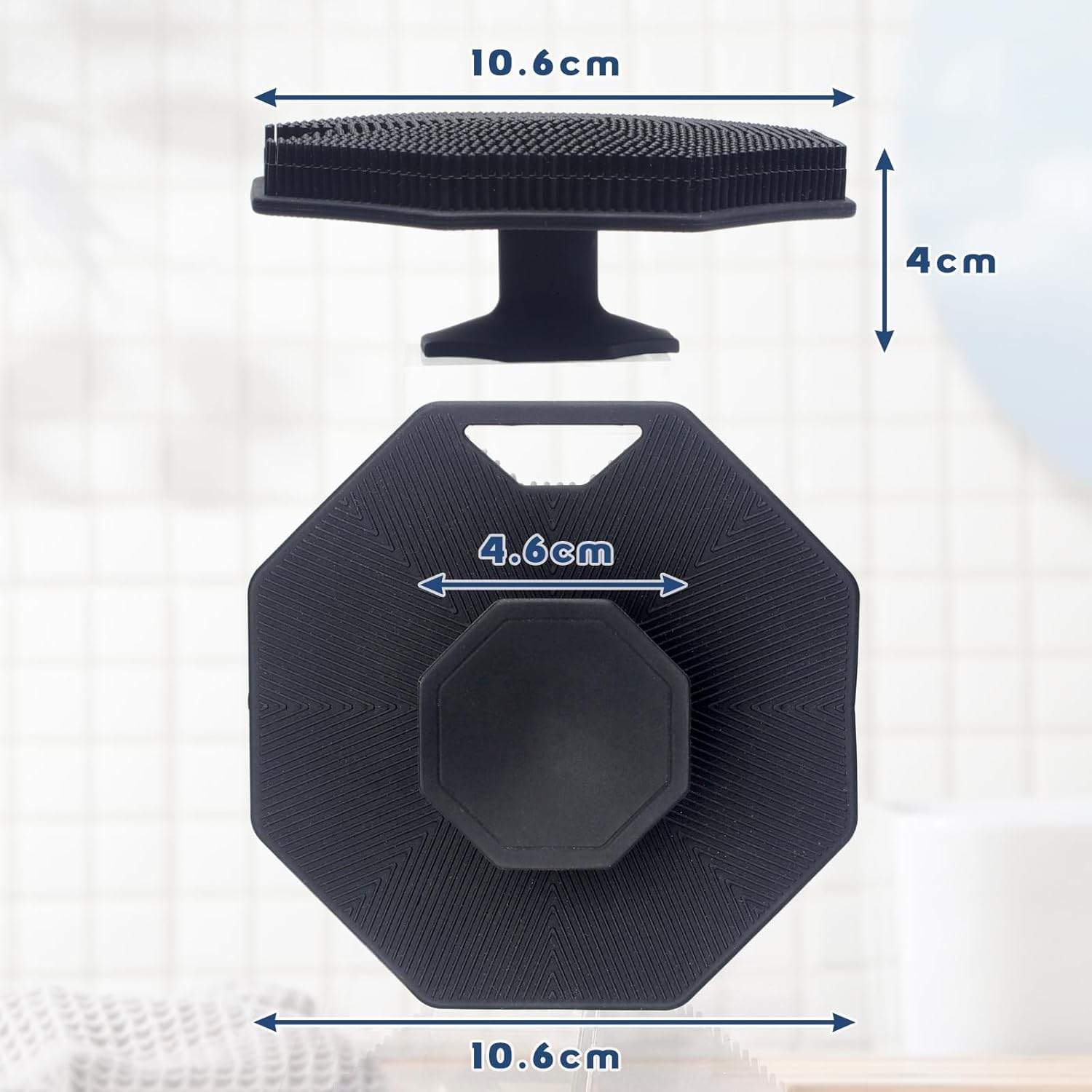 Alyvisun Silicone Body Scrubber - Gentle Exfoliating & Massaging Brush | Black