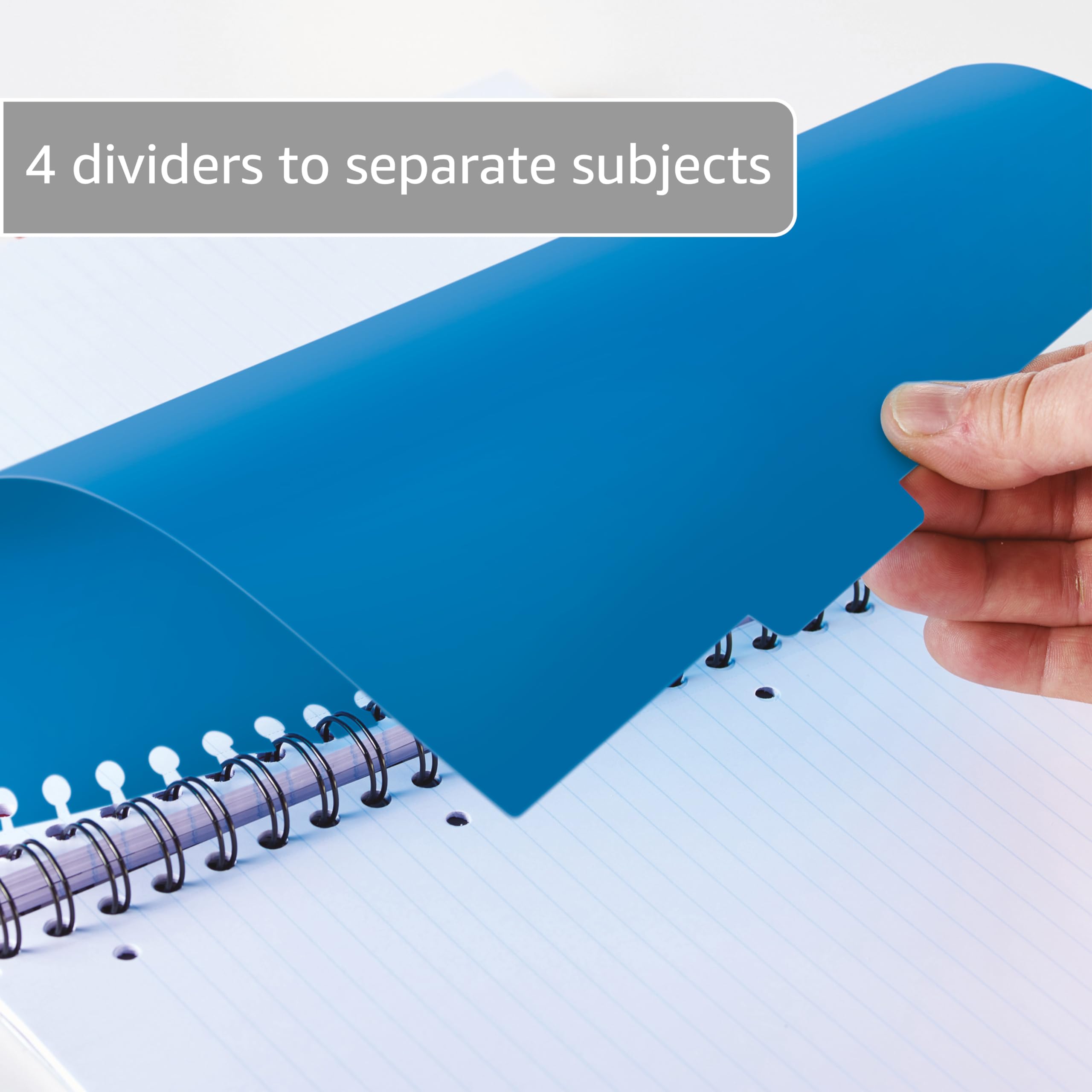 Oxford Campus A4 Project Notebook with Dividers - 200 Pages, 8mm Lined, Optik Paper+, Red 5