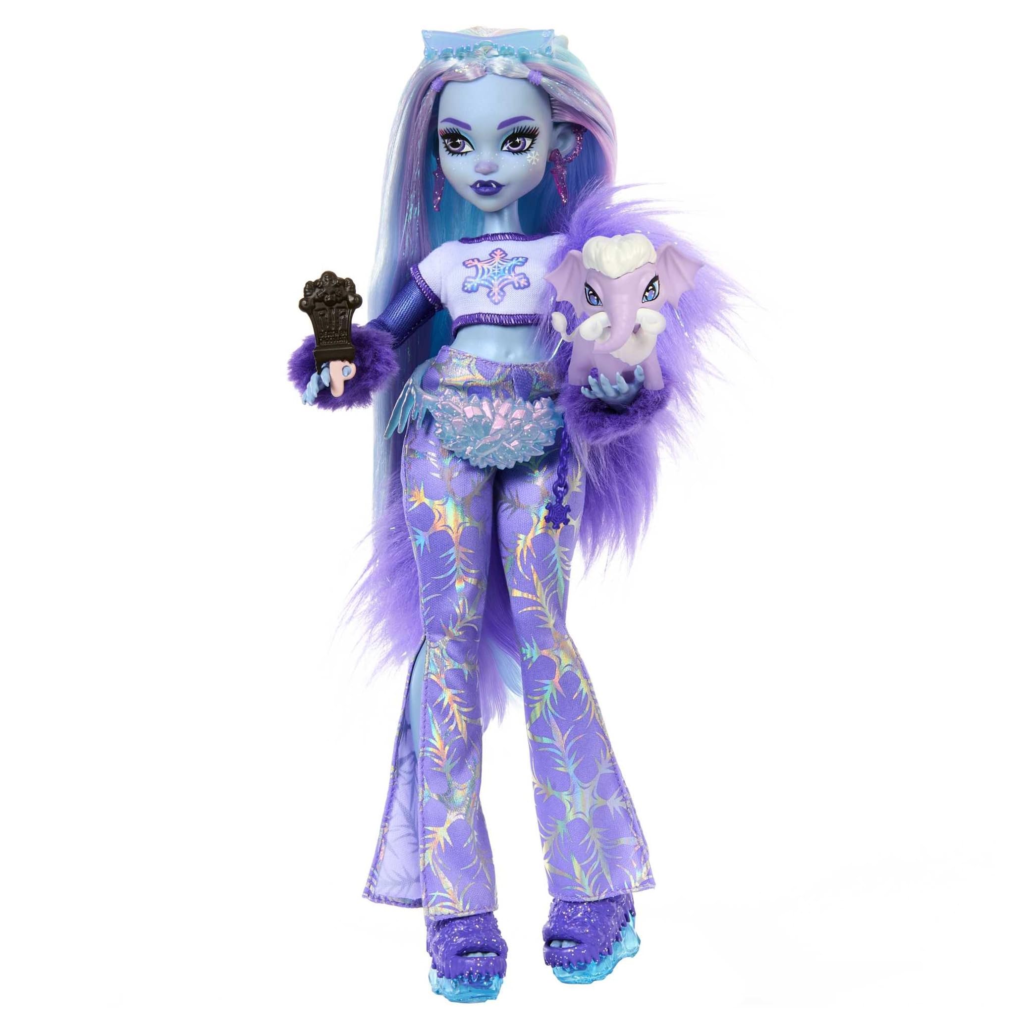 Monster High Abbey Bominable Yeti Doll with Pet Mammoth Tundra and Themed Accessories HNF64