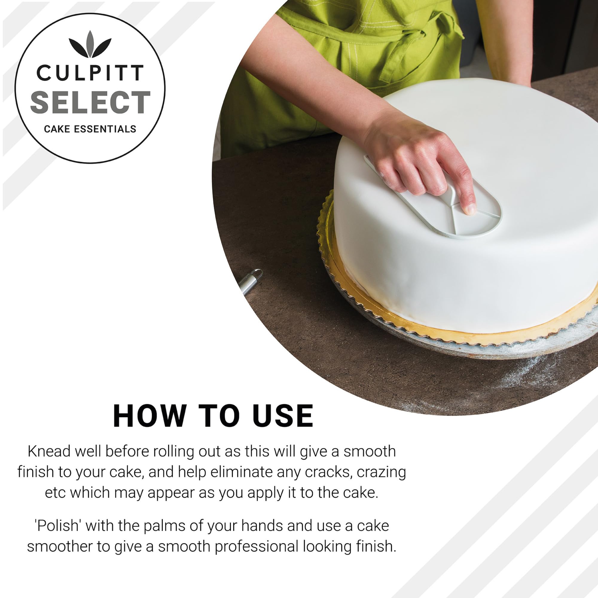 Culpitt Select Rollfertiger Zuckerguss, weißer Zuckerpasten-Fondant zum Dekorieren von Kuchen 6