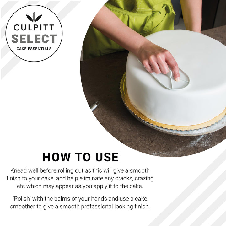 Culpitt Select Ready to Roll Icing, White Sugar Paste Fondant for Cake Decorating