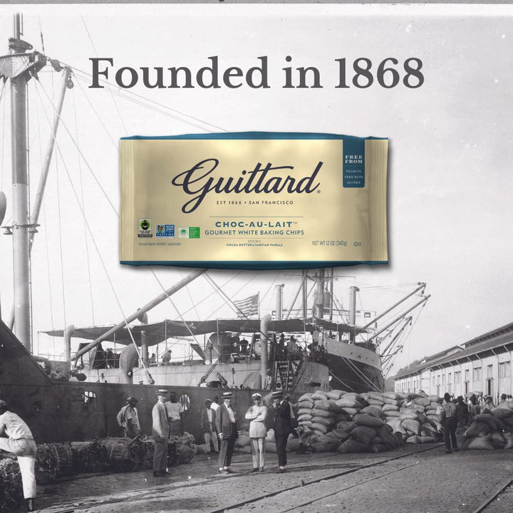 Guittard Choc-Au-Lait Baking Chips, 12oz (340g) - White Chocolate with Real Vanilla