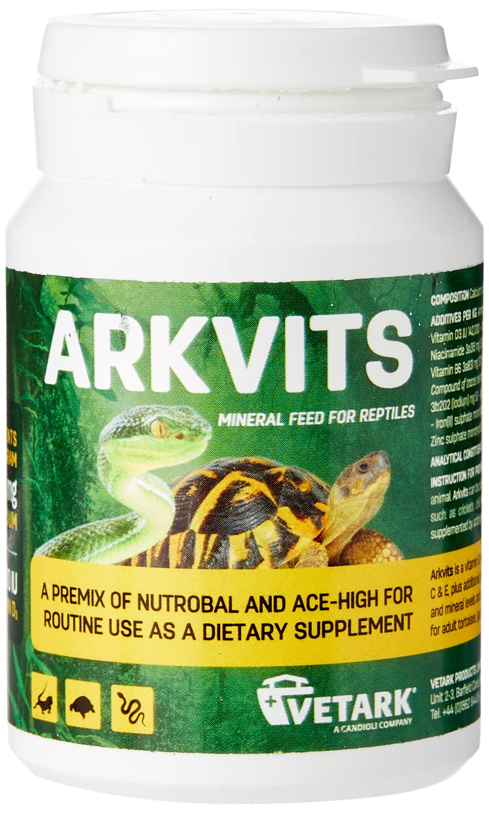 Vetark Arkvits Vitamin Mineral Supplement for Adult Reptiles and Amphibians - 50g 1