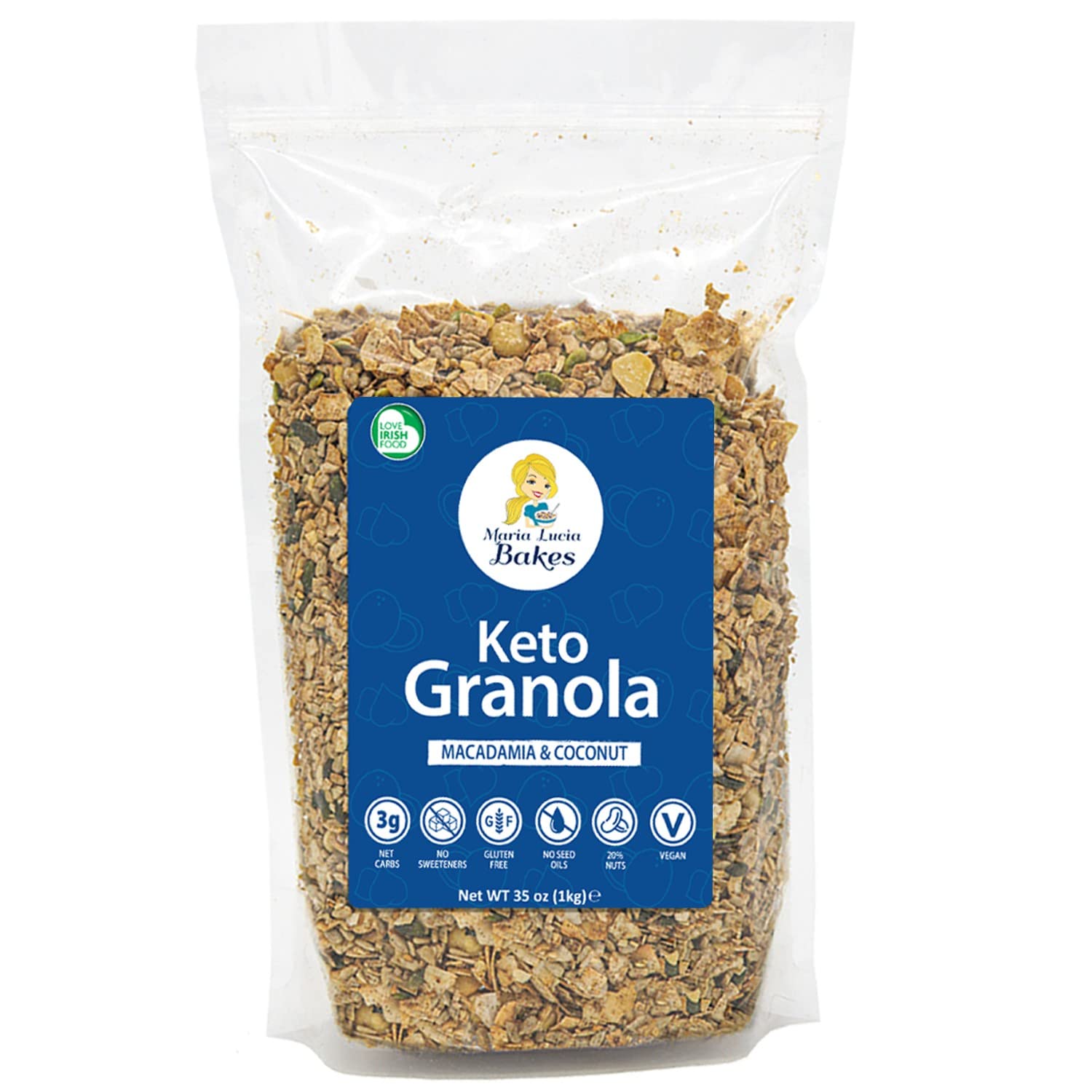 Maria Lucia Bakes Keto Granola - Macadamia & Coconut | High Protein, Unsweetened | 1KG 1