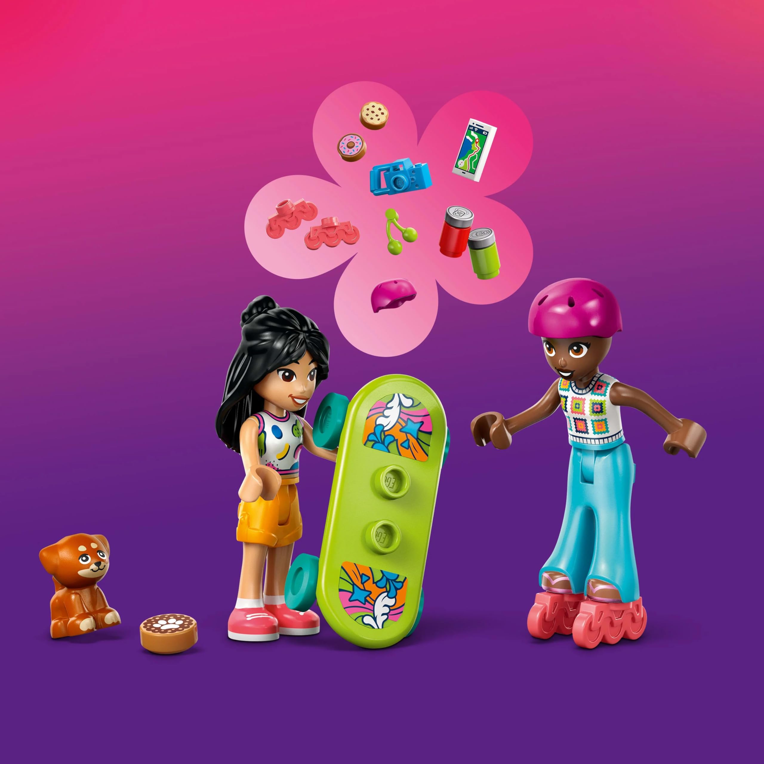 LEGO Friends Friendship Road-Trip Travel Car with Trailer - 2 Mini Dolls, Puppy Figure & 220-Piece Playset for Ages 6+