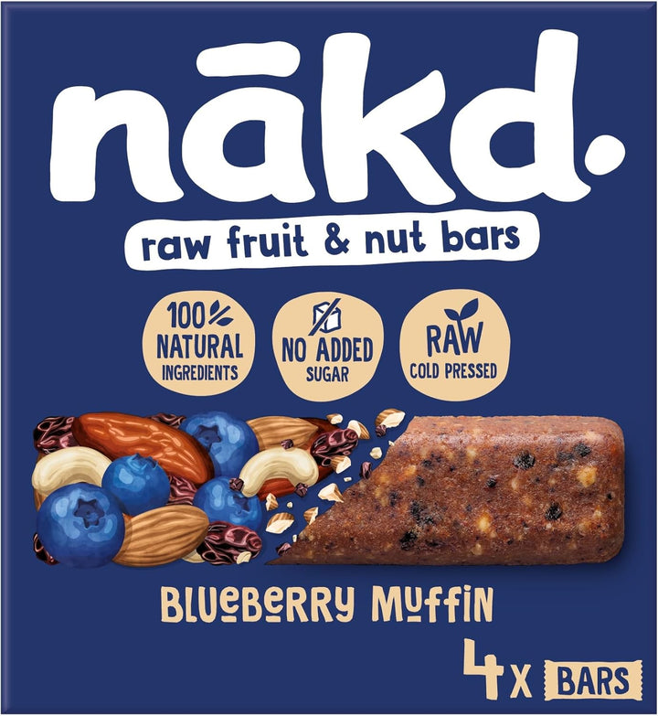 Nakd Blueberry Muffin Raw Fruit & Nut Bar - Vegan, Gluten-Free, No Added Sugar