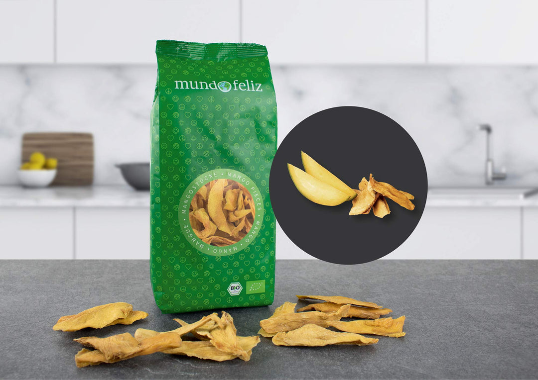 Mundo Feliz - Organic Dried Mango Stripes 3 x 200 g