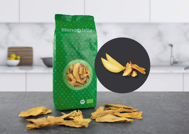 Mundo Feliz - Organic Dried Mango Stripes 3 x 200 g