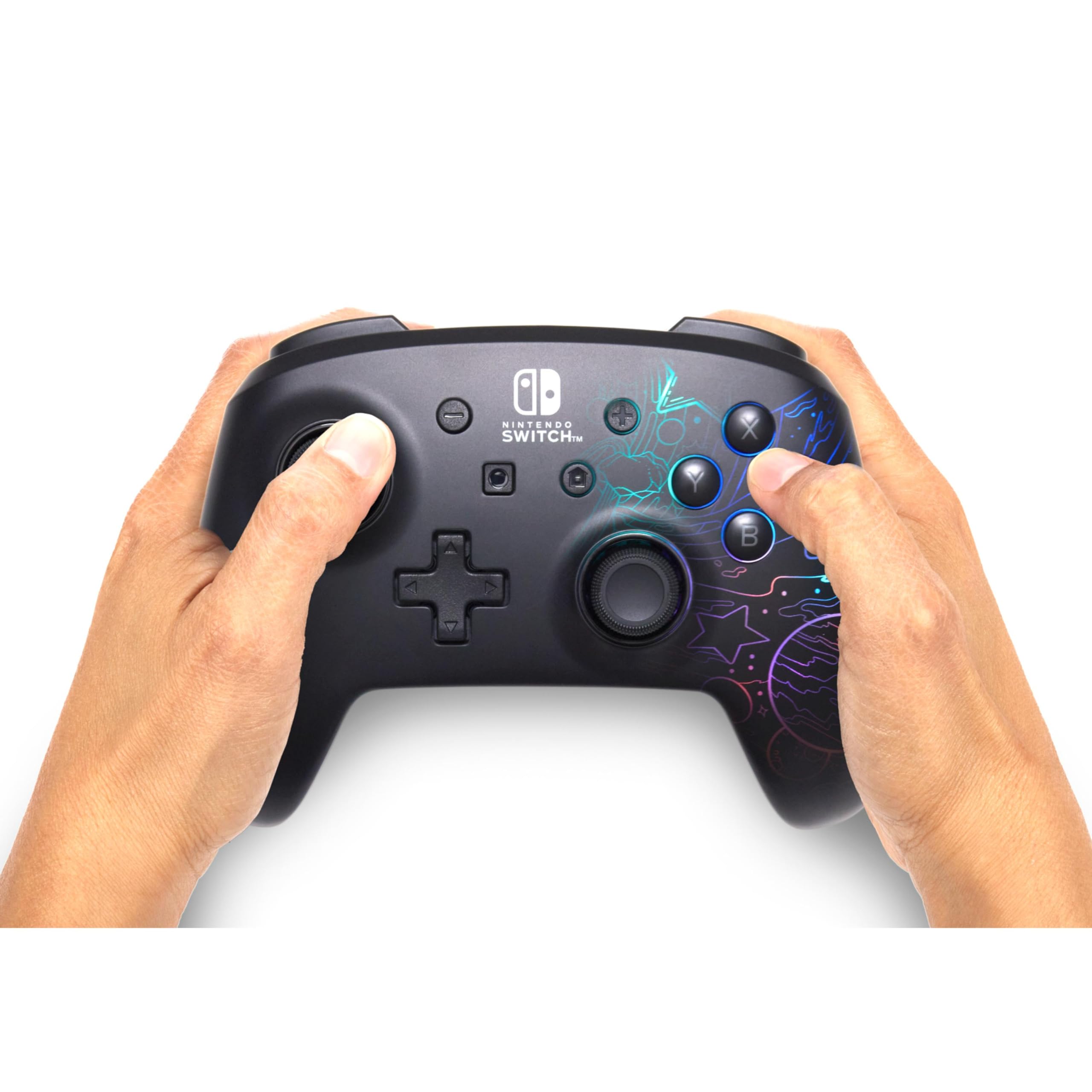 PowerA Enhanced Wireless Controller for Nintendo Switch - Galactic Vortex with Lumectra RGB Lighting, Mappable Buttons, Motion Controls, Officially Licensed 3