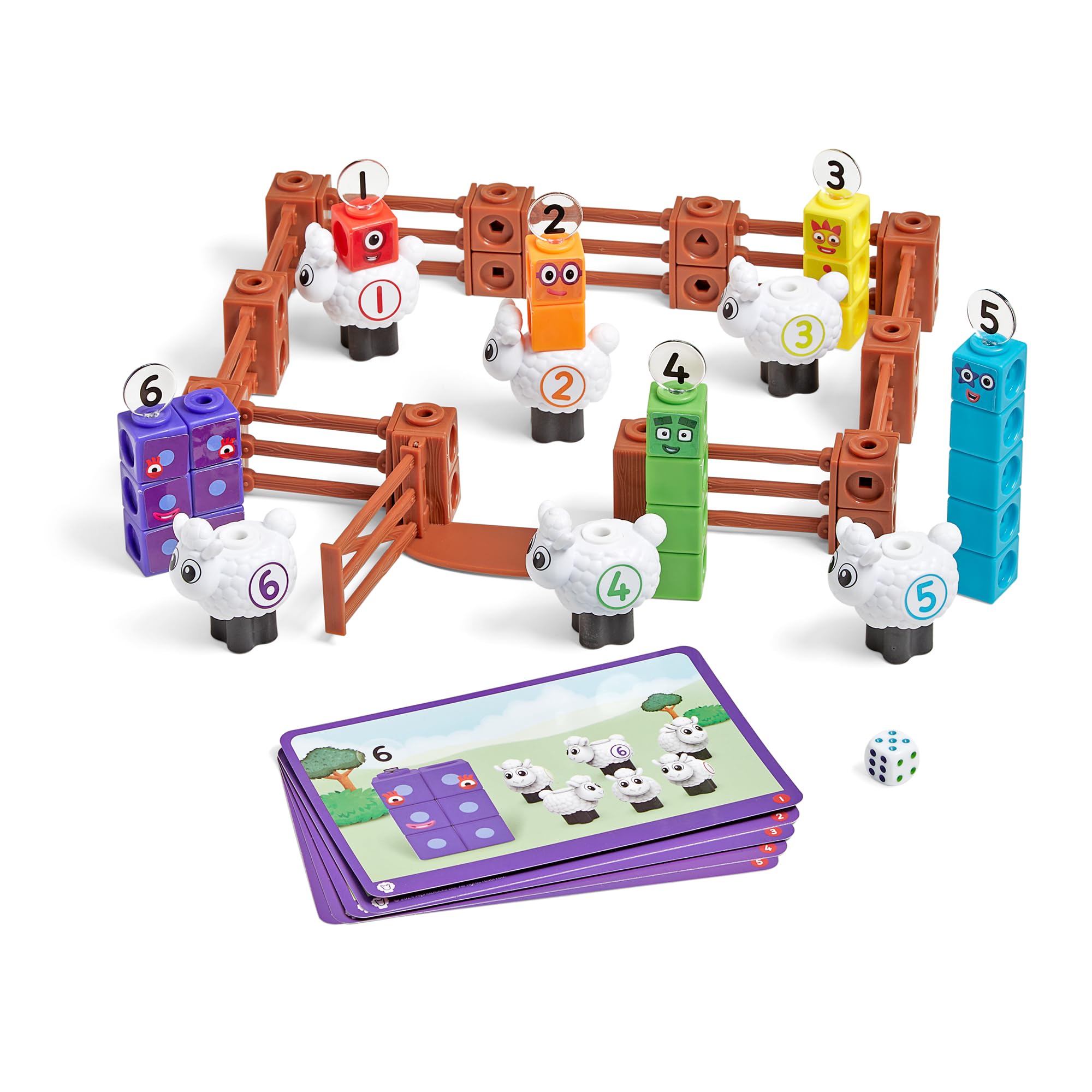 Learning Resources MathLink Cubes Numberblocks Sheep Farm Set for Ages 3+ | 53 Pieces