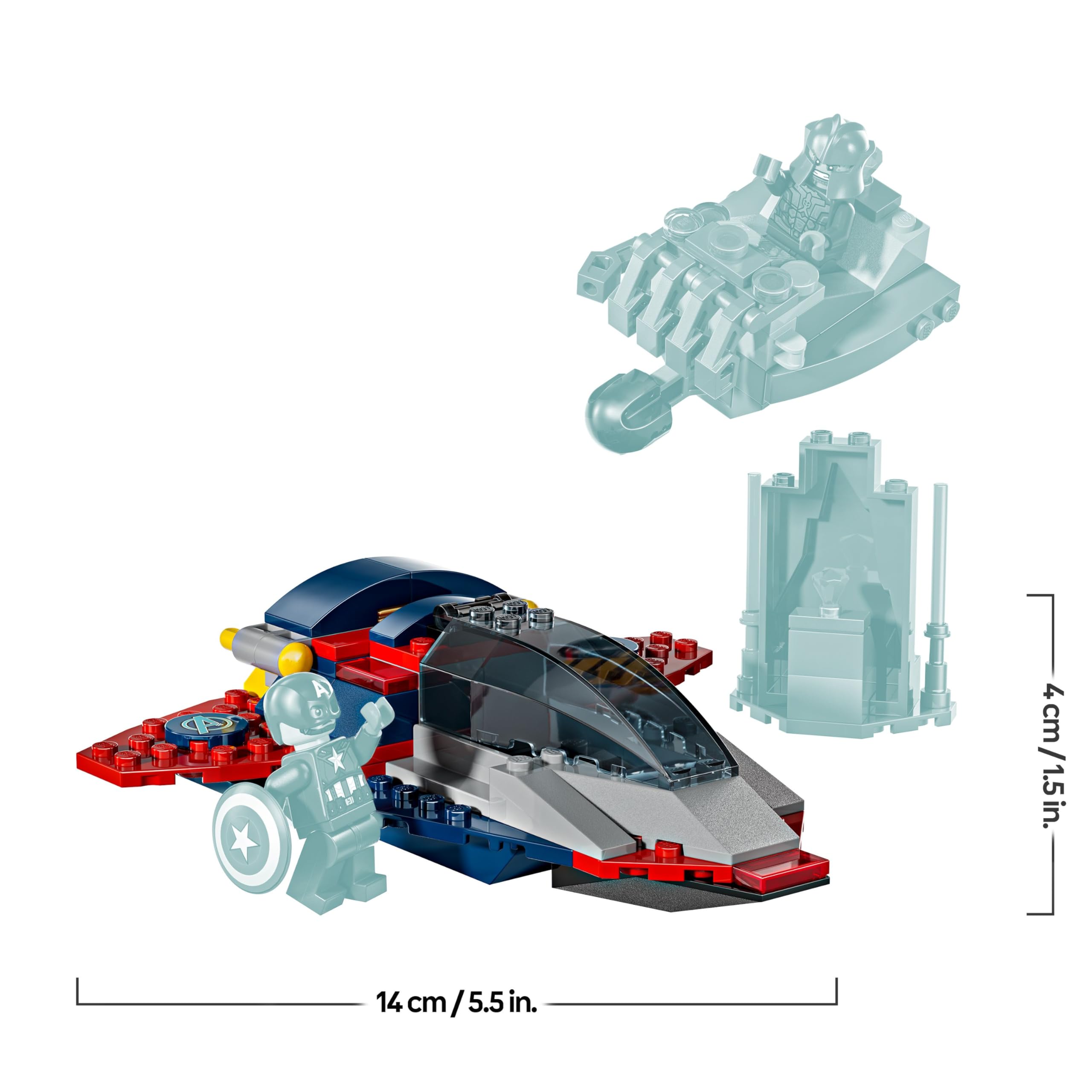 LEGO Marvel Captain America vs. Thanos - Super Hero Building Playset with Quinjet & Infinity Gauntlet Spaceship 2