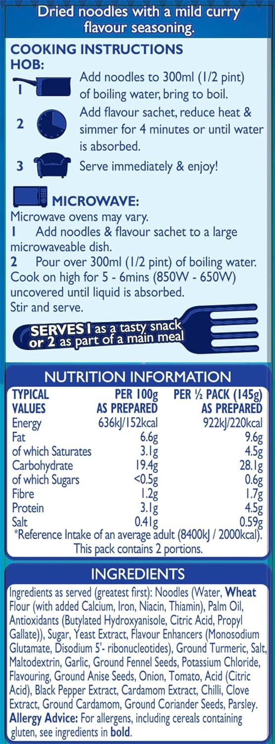 Batchelors Super Noodles, Curry Flavour Instant Snack, 90g Packet, Ready in 4 Minutes 5