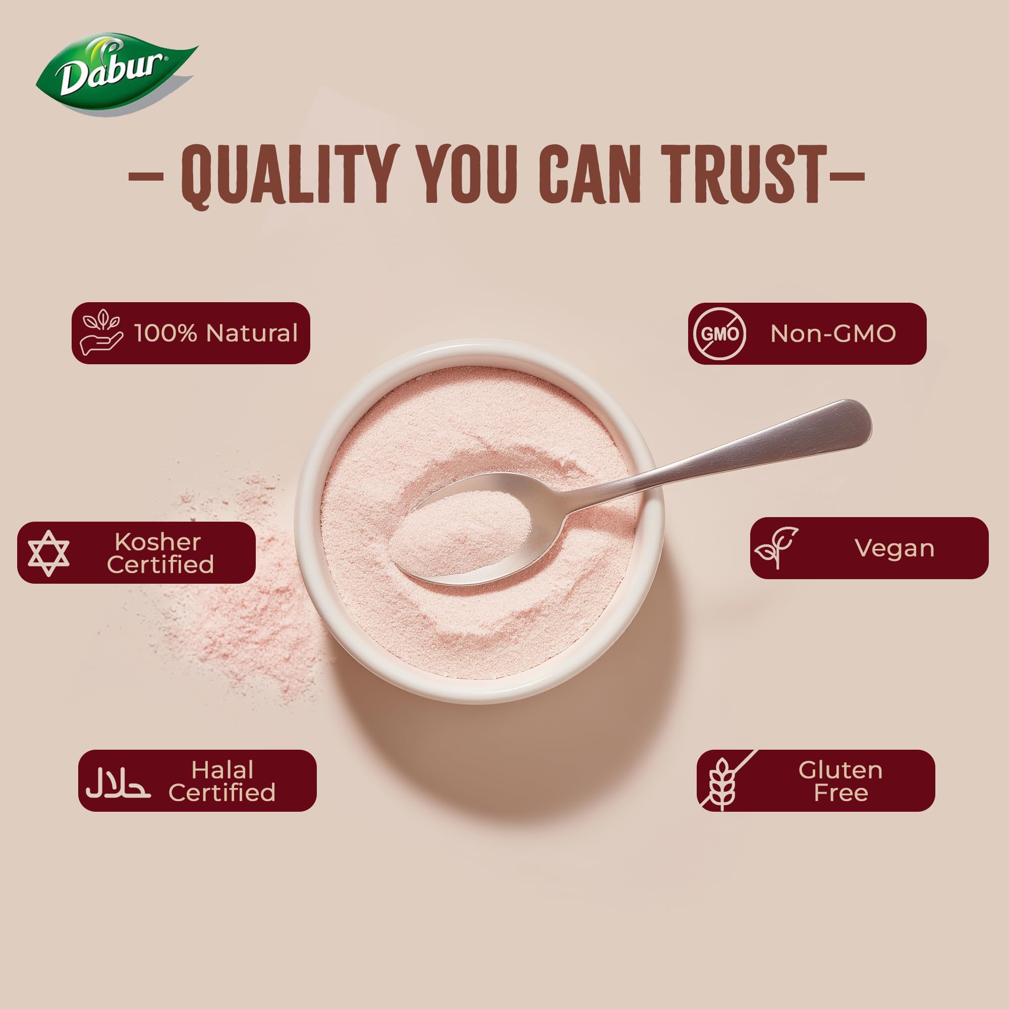 Dabur Himalayan Pink Salt - 1kg Fine Grain | 100% Natural Unrefined | Halal & Kosher Certified 6