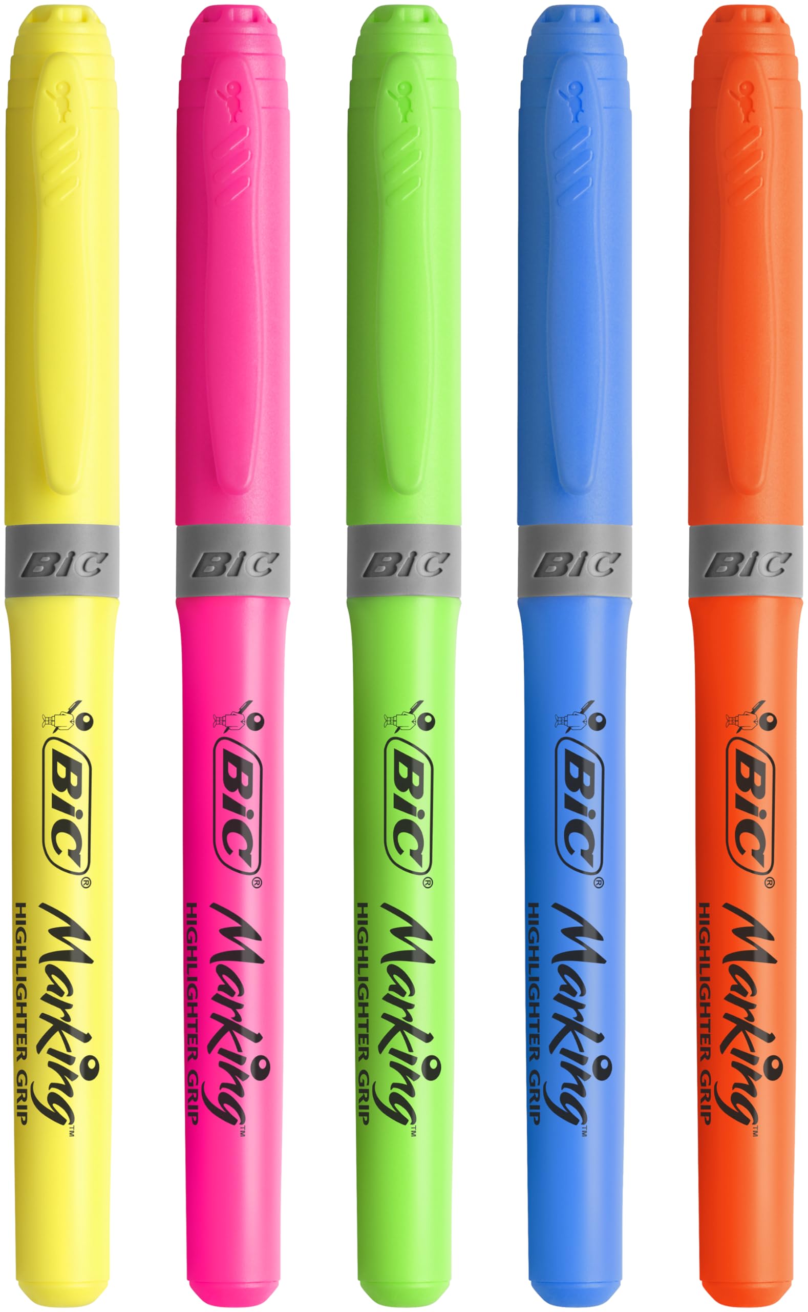 BIC Highlighter Grip Pens - Pastel & Neon Multipack | 24 Count | Water-Based Ink 5