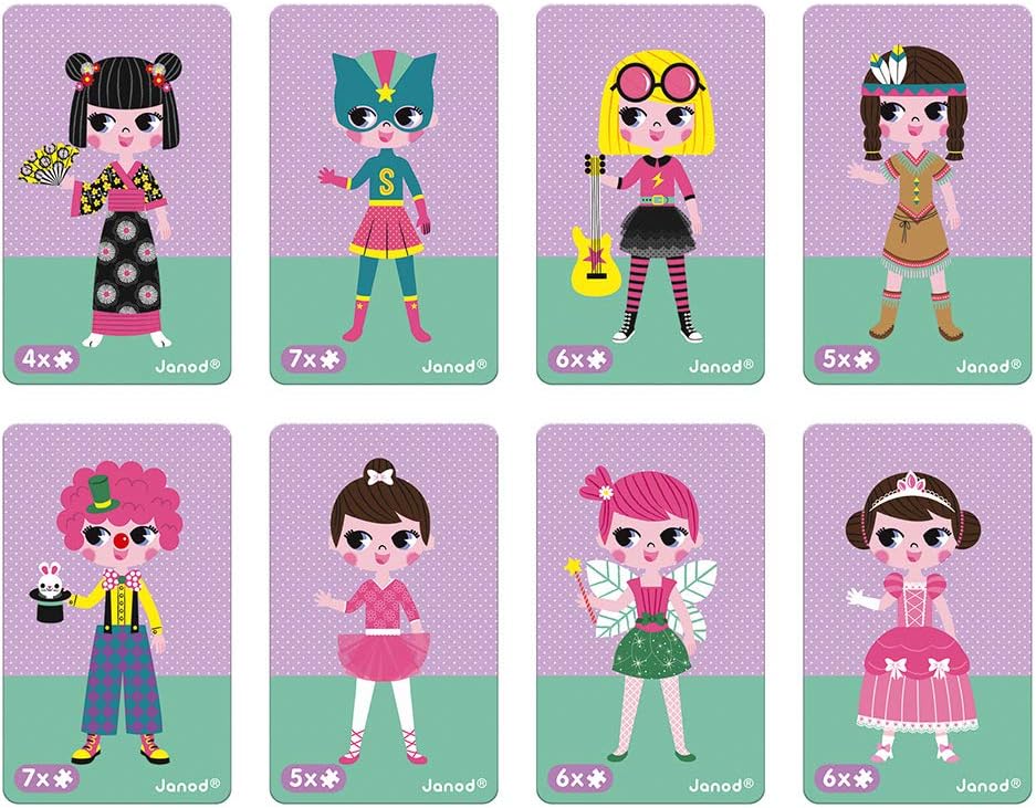 Janod Magneti'Book Costumes Magnetic Playset - Educational Fashion Game for Girls, Ages 3-8 8