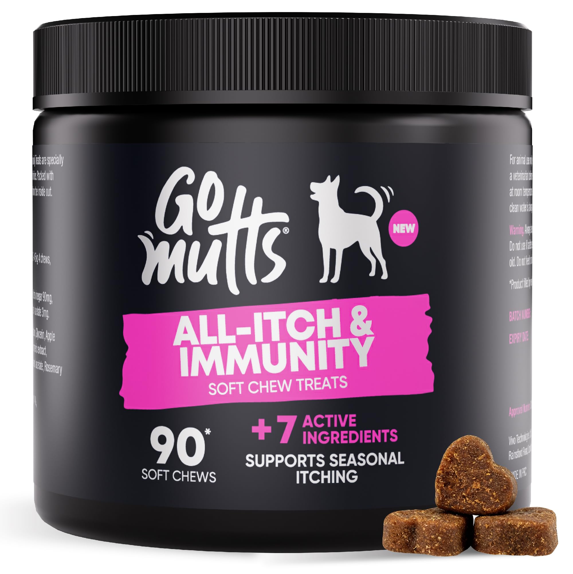Go Mutts All Itch and Immunity Treats for Dogs - 90 Soft Chews | Anti-Itch & Immune Support