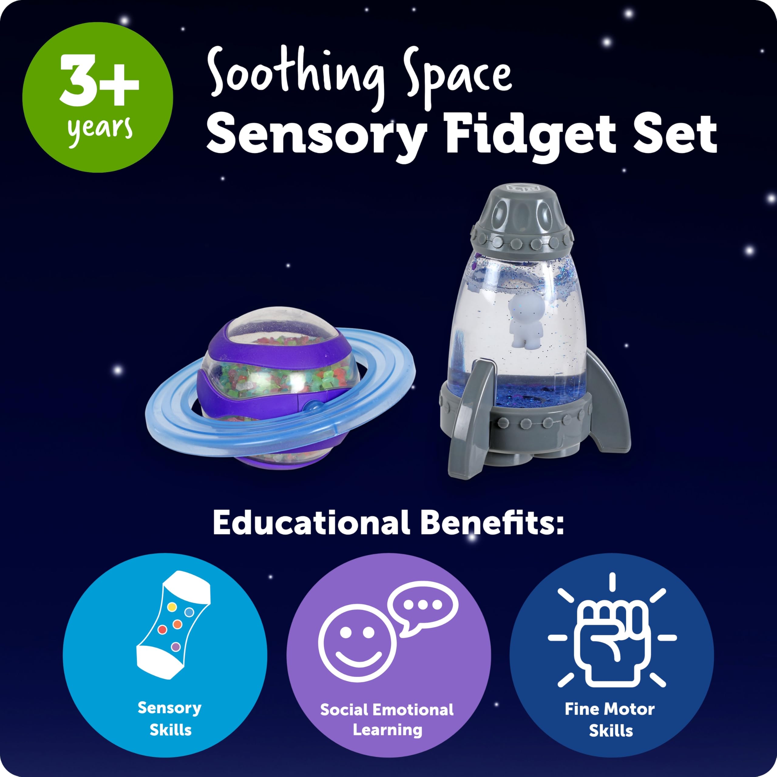 Learning Resources Soothing Space Sensory Fidget Set - Glow in the Dark Fidget Toys for Ages 3+ 11