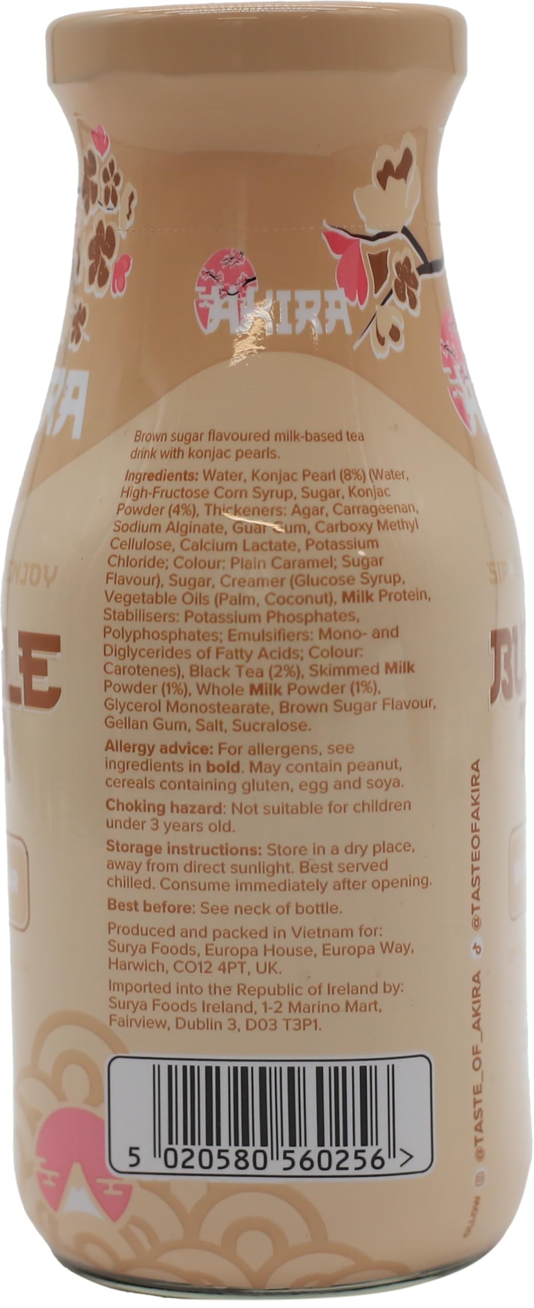Akira Brown Sugar Bubble Tea - Ready-to-Drink Can with Chewy Konjac Pearls, 290ml