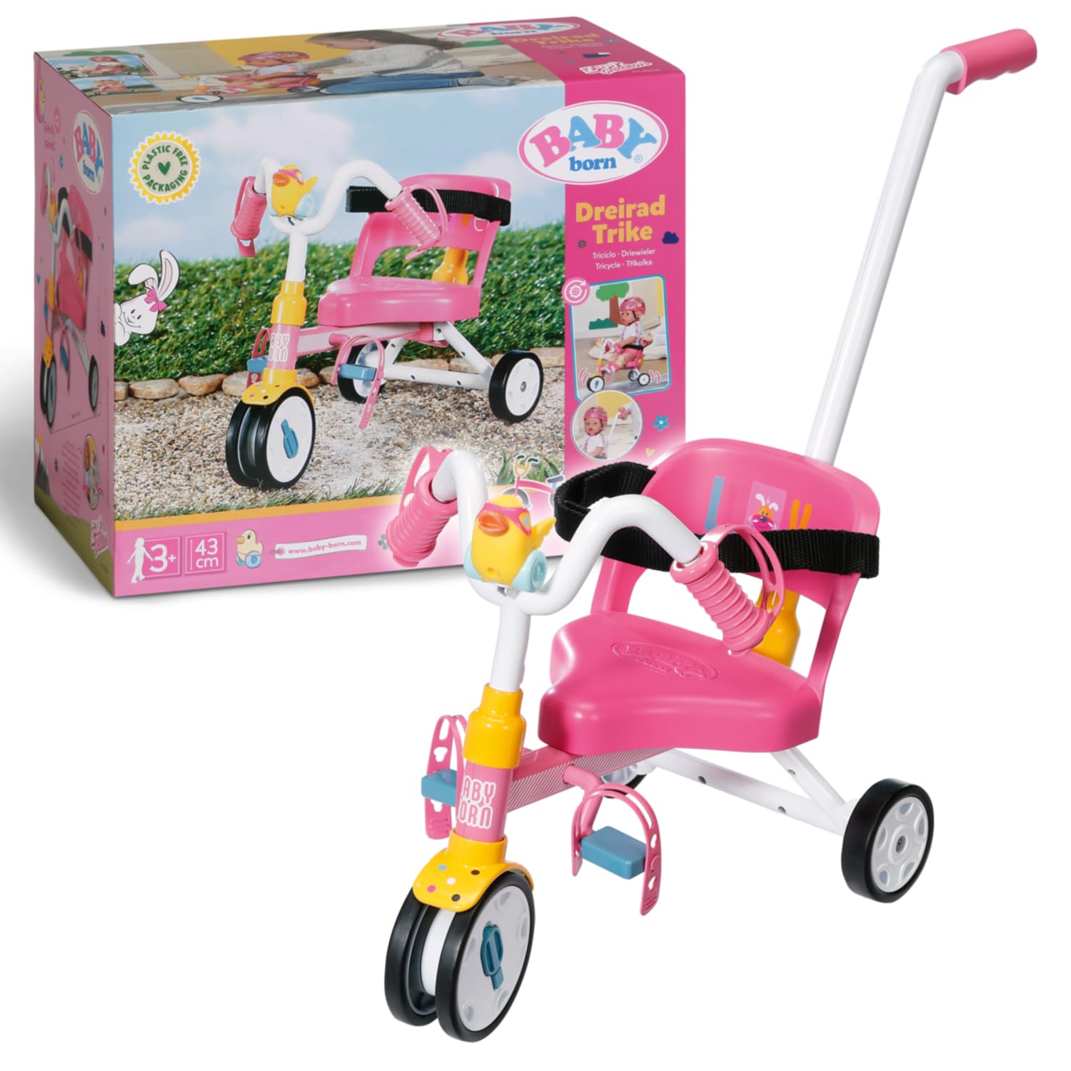 BABY born Trike 835456 - Tricycle for Dolls 36-43cm with Safety Belt & Detachable Handle 1