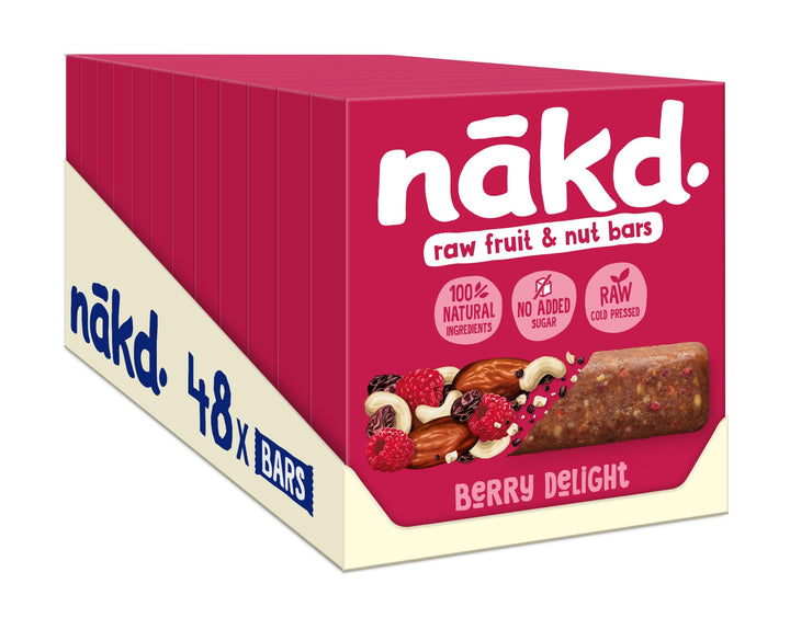 Nakd Berry Delight 35g Fruit & Nut Snack Bar - Case of 48 Raw, Vegan, Gluten-Free Bars
