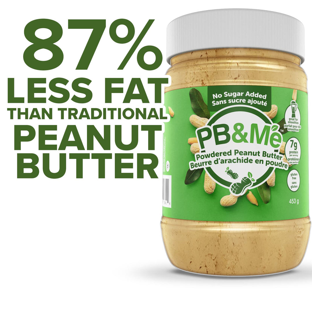 PB&Me Powdered Peanut Butter, No Sugar Added, Gluten-Free, 0.906 kg 2-Pack